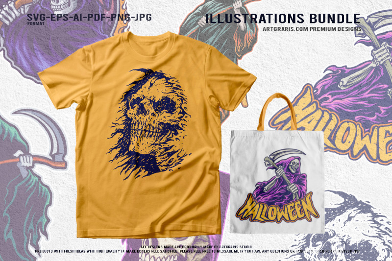 haunted-grim-reaper-halloween-figures-creepy-skull-vector-pack