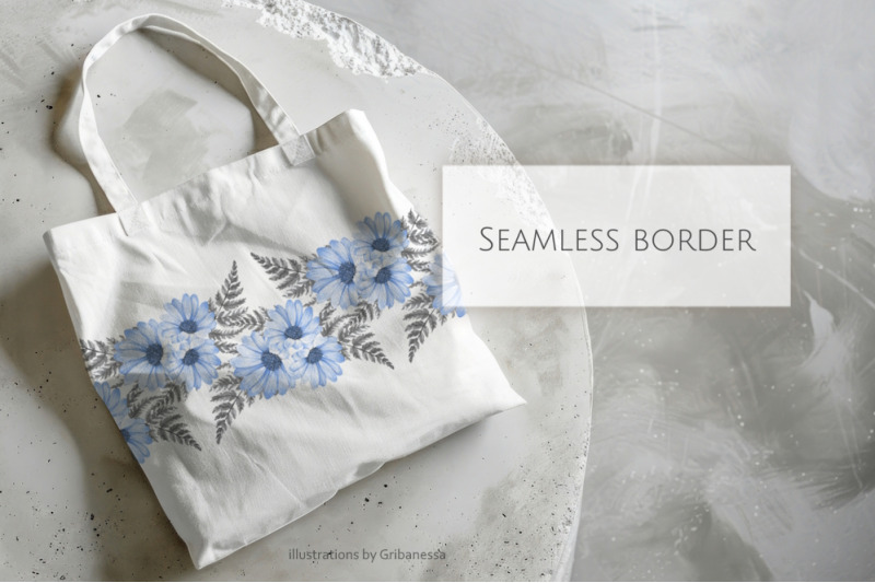 watercolor-blue-daisy-seamless-border-png