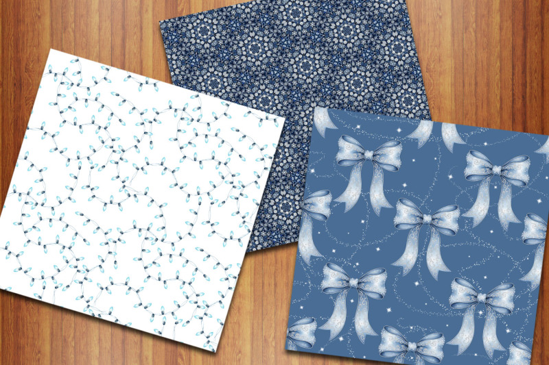 blue-winter-christmas-digital-papers-winter-floral-backgrounds