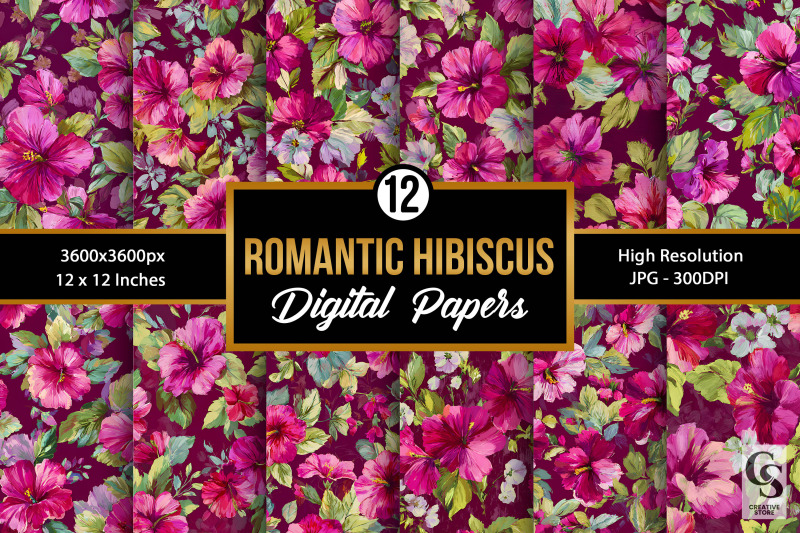 romantic-hibiscus-flowers-digital-paper