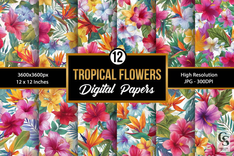 tropical-floral-garden-digital-paper