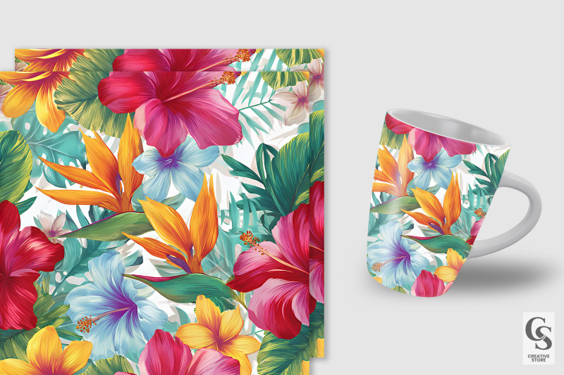 tropical-floral-garden-digital-paper