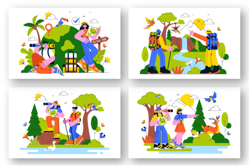 10-eco-tourism-travel-destination-illustration