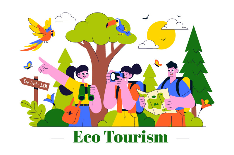 10-eco-tourism-travel-destination-illustration