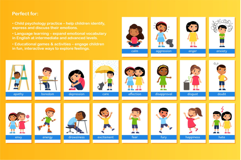 emotion-flashcards-for-child-psychology-esl-classroom-learning