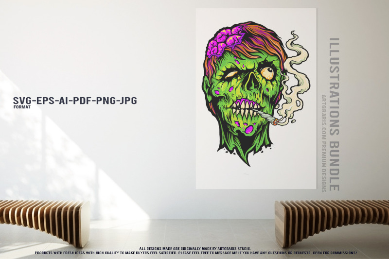 spooky-bat-monster-zombie-nurse-clown-death-horror-artwork-set