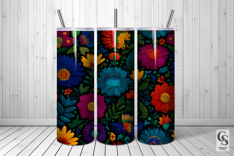 mexican-flowers-embroidery-seamless-patterns