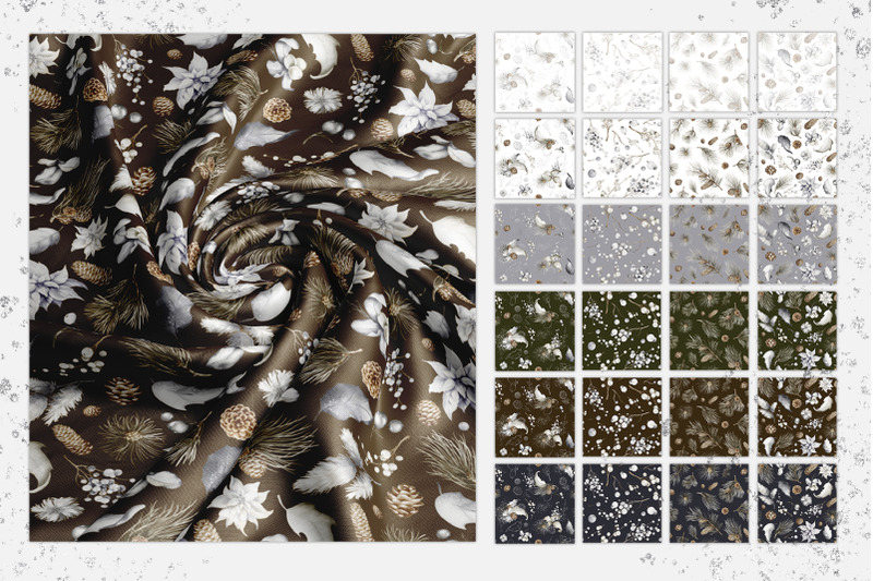 silver-winter-christmas-watercolor-clipart-bundle