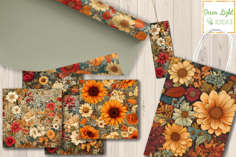 vintage-cottage-fall-flowers-digital-papers-cottagecore-floral