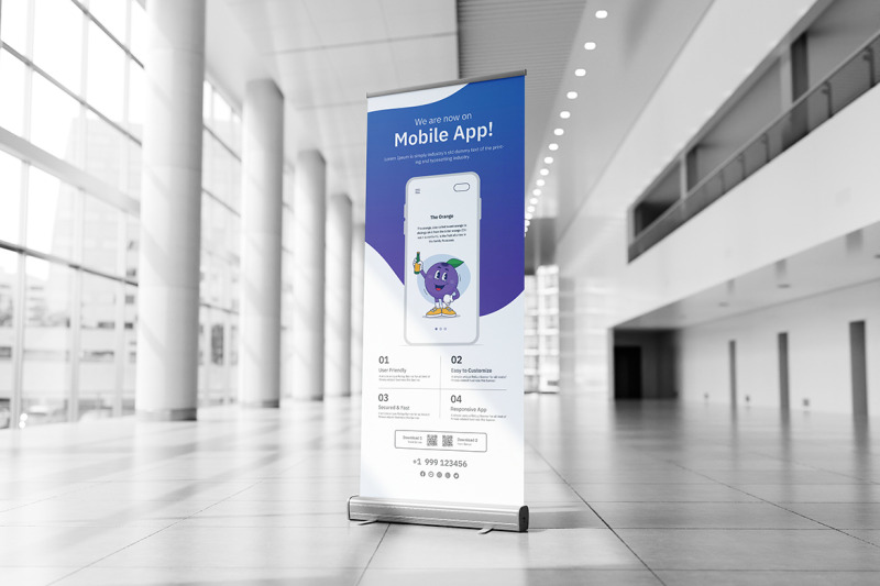 mobile-app-promotional-rollup-banner-design