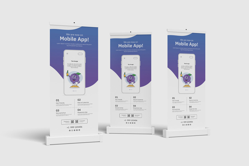 mobile-app-promotional-rollup-banner-design