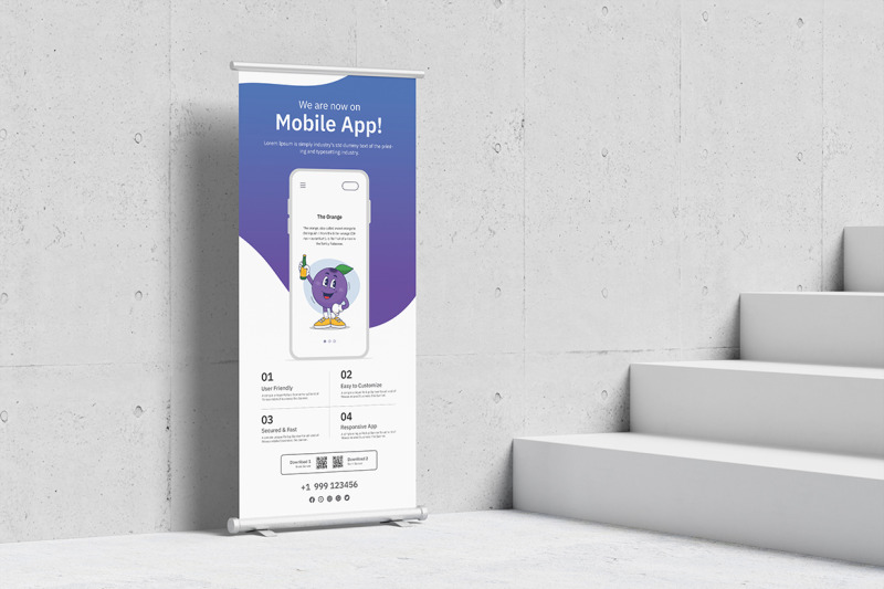mobile-app-promotional-rollup-banner-design