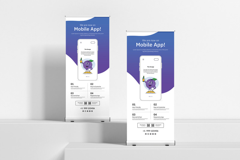 mobile-app-promotional-rollup-banner-design