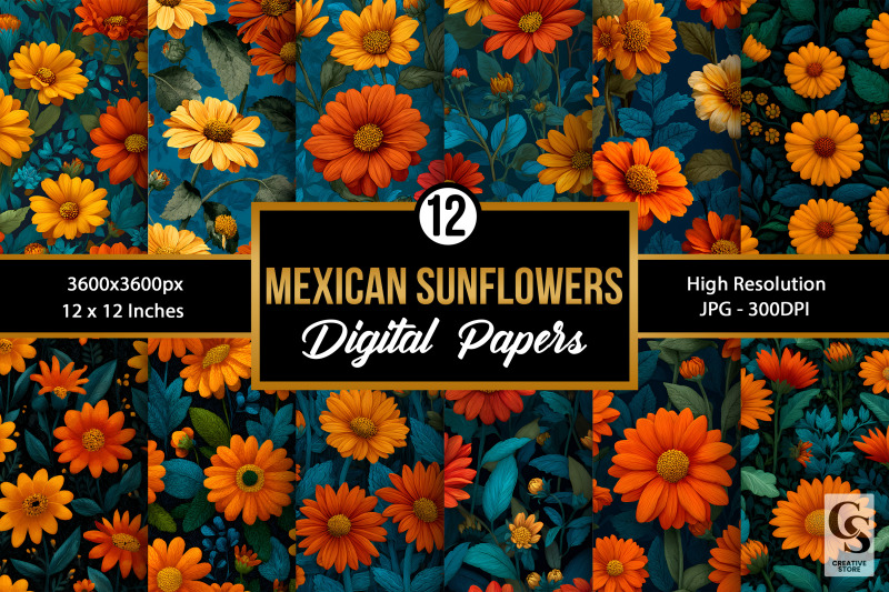 mexican-sunflowers-seamless-patterns