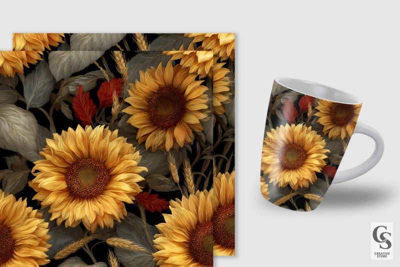 wheat-amp-sunflowers-garden-digital-paper