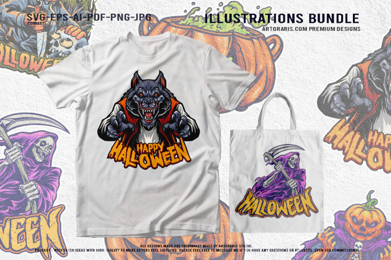 halloween-night-creatures-pumpkin-monsters-and-creepy-werewolf-pack