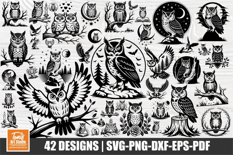 owl-svg-bundle-42-owl-cut-files-cricut-silhouette-clipart