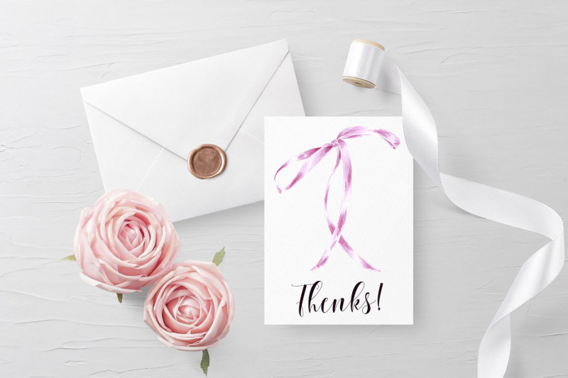 bows-ribbons-pink-watercolor-clipart-png