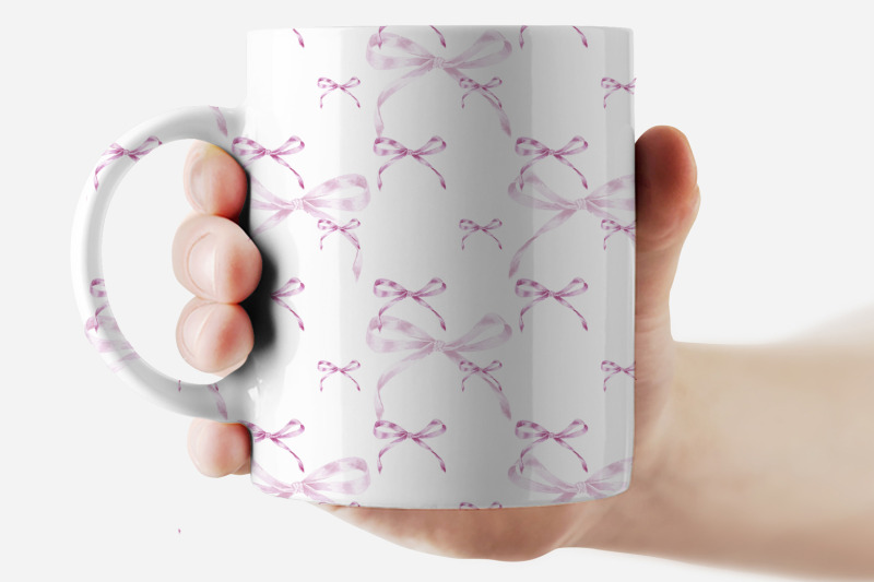 bow-ribbons-pink-watercolor-patterns-seamless