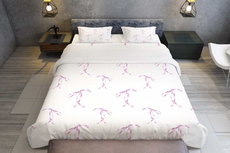 bow-ribbons-pink-watercolor-patterns-seamless