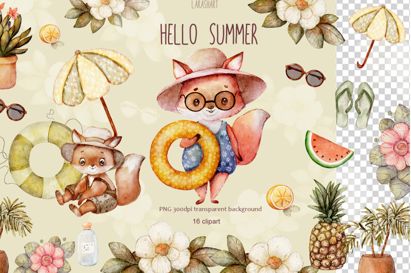 cute-summer-fox-clipart