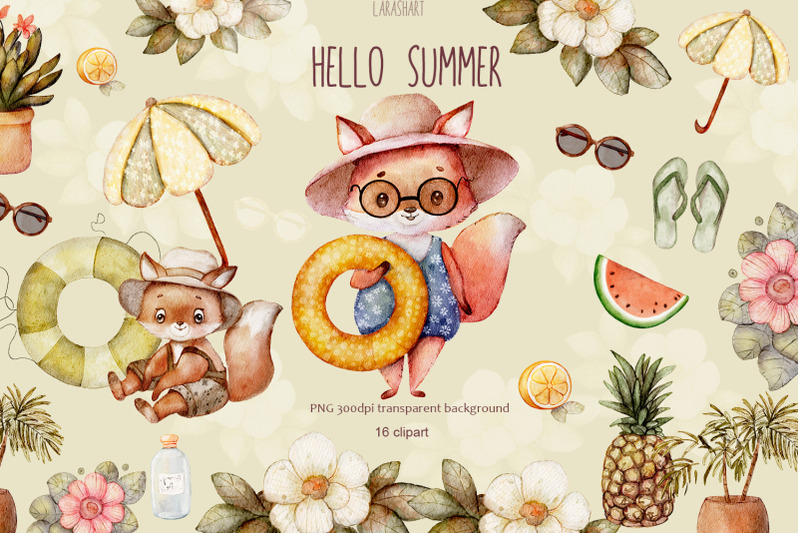 cute-summer-fox-clipart