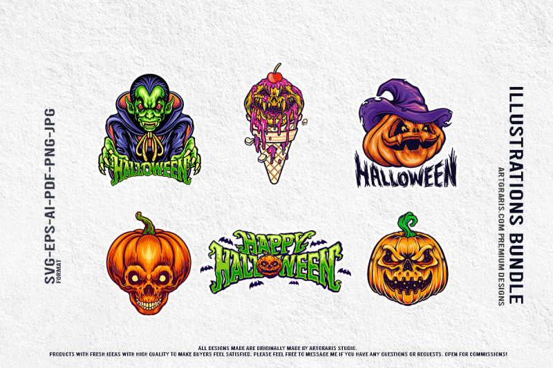 happy-halloween-pumpkin-monsters-creepy-ice-cream-artwork