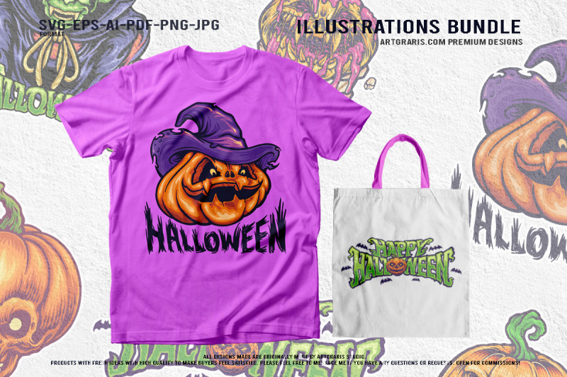 happy-halloween-pumpkin-monsters-creepy-ice-cream-artwork