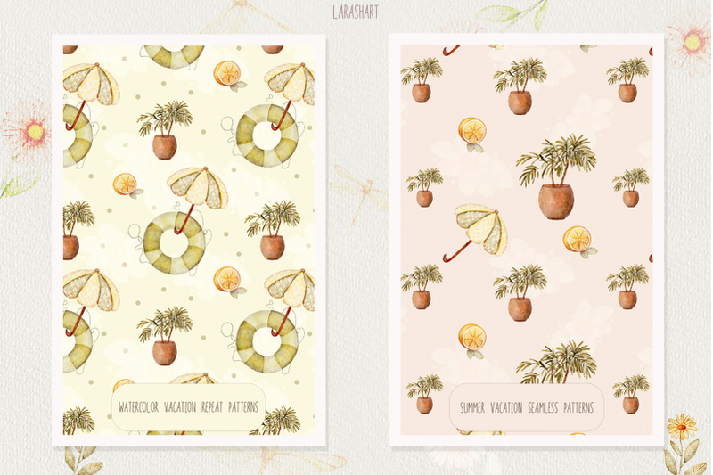 watercolor-cute-fox-summer-seamless-pattern