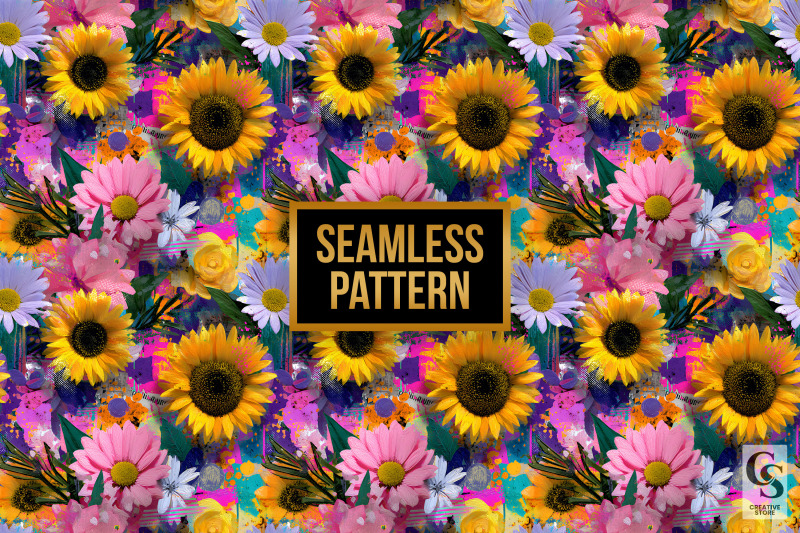 daisy-amp-sunflowers-floral-collage-digital-paper
