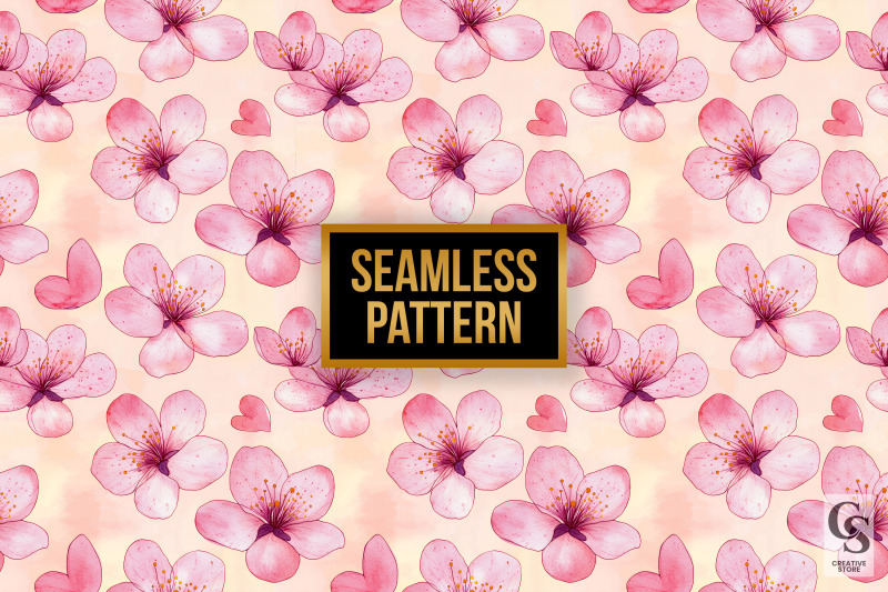 pink-watercolor-cherry-blossoms-digital-paper