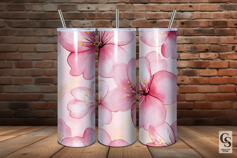 pink-watercolor-cherry-blossoms-digital-paper