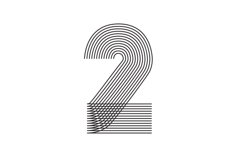 number-two-2-line-art-in-black-thin-lines-striped-isolated-on-white-ba