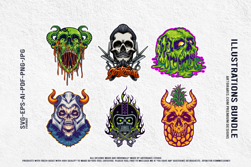 creepy-skull-artwork-slime-demon-pineapple-gothic-warrior-designs