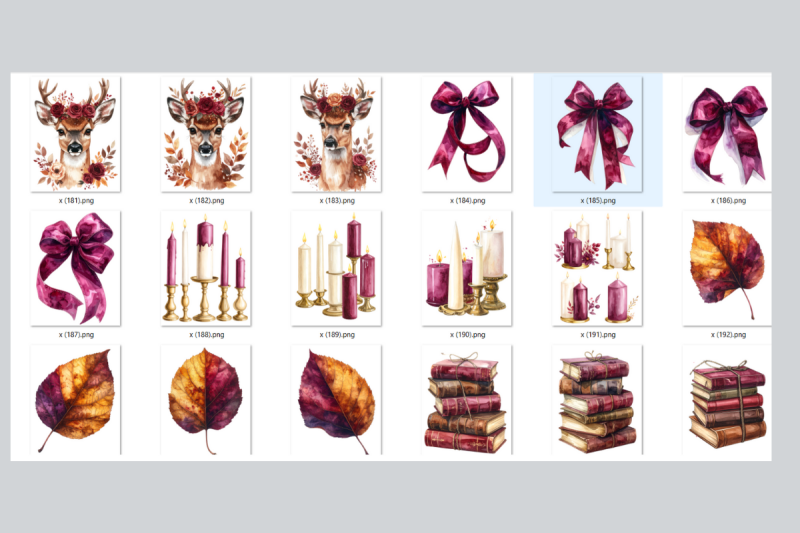 burgundy-autumn-clipart-bundle-200-fall-png-illustrations