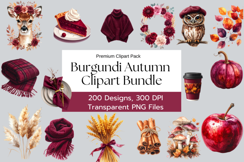 burgundy-autumn-clipart-bundle-200-fall-png-illustrations