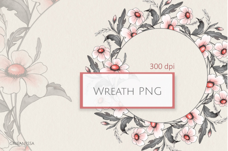 ink-floral-wreath-png-clipart
