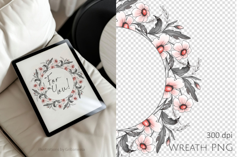 ink-floral-wreath-png-clipart