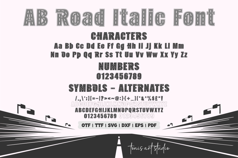 ab-road-fonts-road-alphabet-racing-letters-svg-otf-ttf