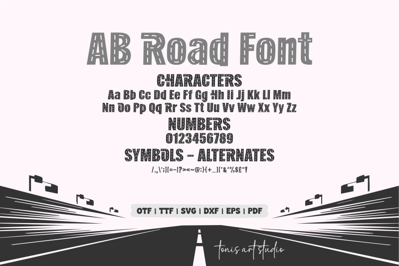 ab-road-fonts-road-alphabet-racing-letters-svg-otf-ttf