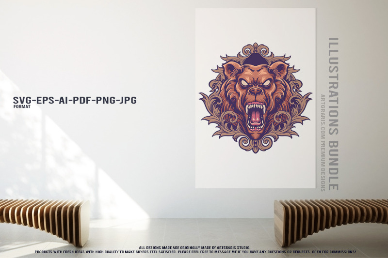 grotesque-zombie-creatures-scary-cartoon-beast-heads-illustration