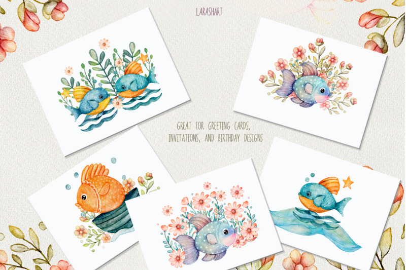 watercolor-fish-and-flowers-clipart-cute-underwater-floral-illustrati