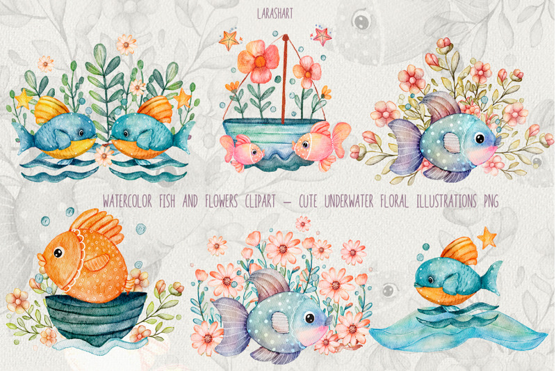 watercolor-fish-and-flowers-clipart-cute-underwater-floral-illustrati