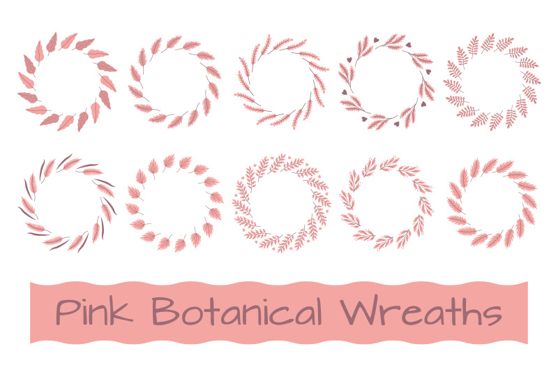 pink-botanical-wreaths-png-clipart