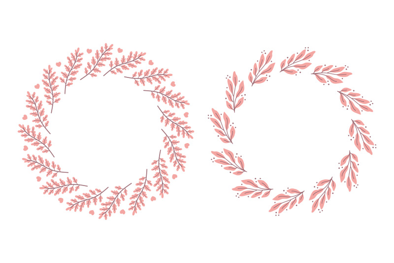 pink-botanical-wreaths-png-clipart