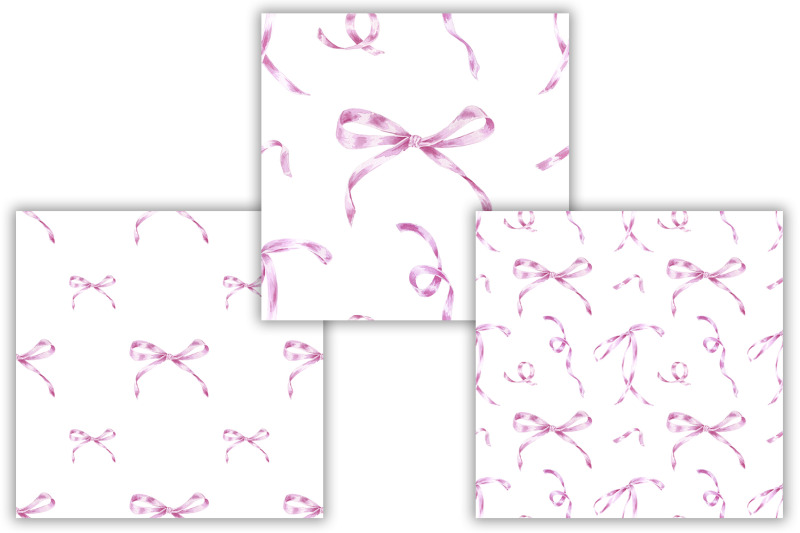 bows-ribbon-watercolor-patterns-seamless