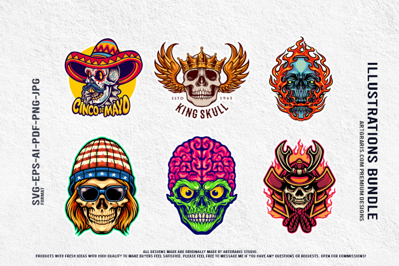 sugar-skull-artwork-flame-crown-sombrero-zombie-warrior