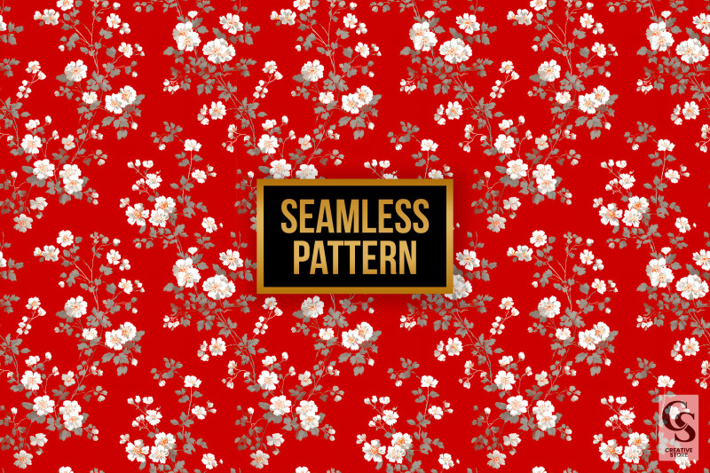 cute-red-japanese-flowers-digital-papers