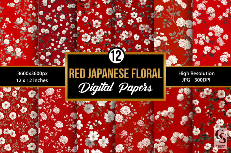cute-red-japanese-flowers-digital-papers