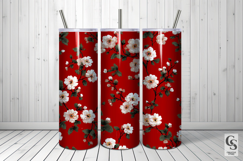 cute-red-japanese-flowers-digital-papers